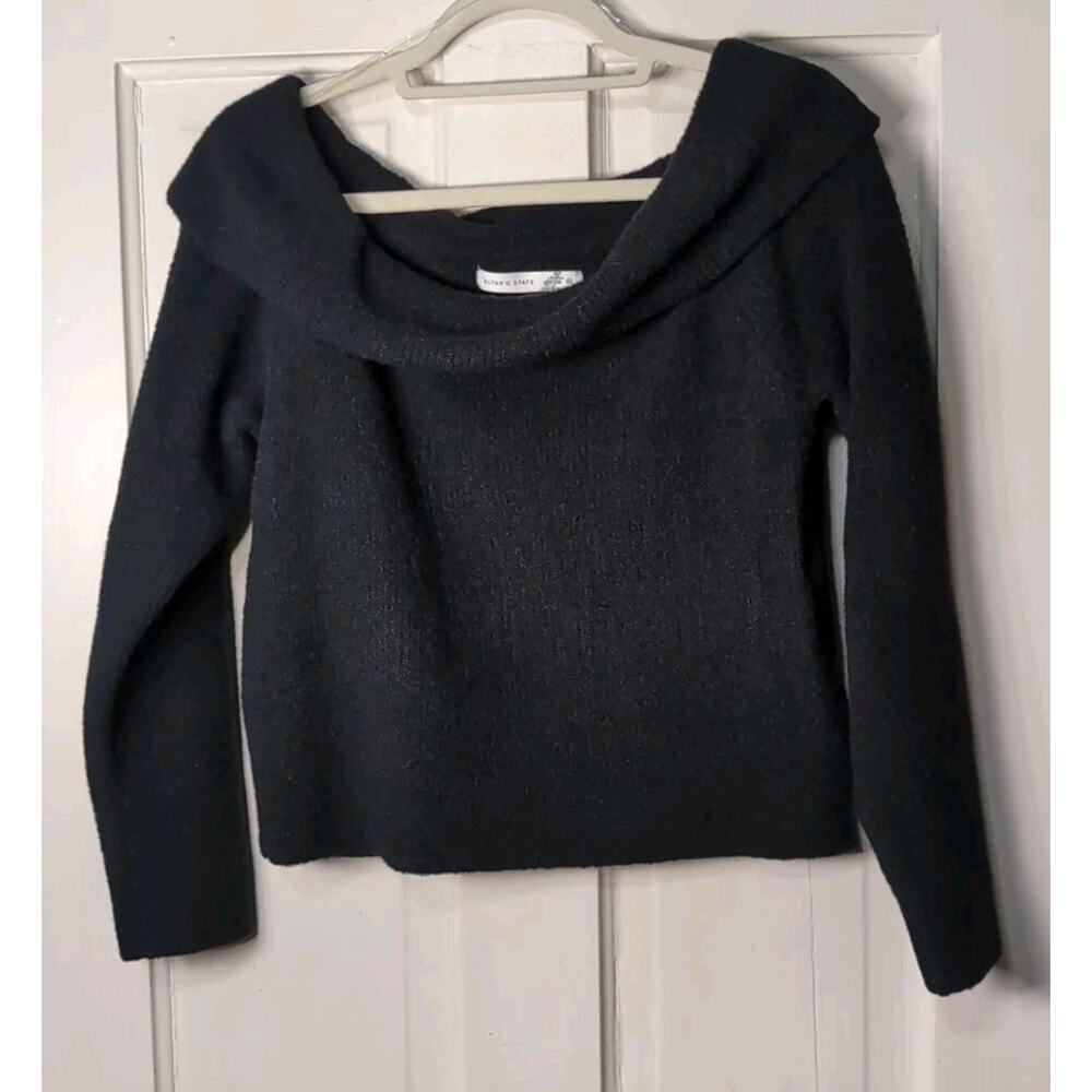 Altar'd State Black Cowl Neck Women's Sweater XL cropped (860)